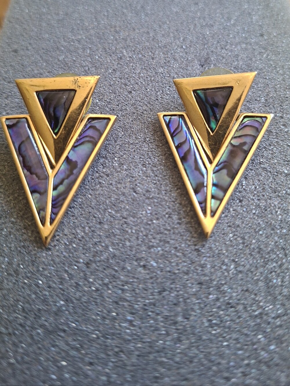Vintage Butler 14 K Gold Filled Triangler Earrings